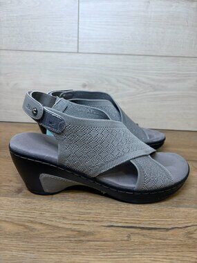 JBU by Jambu Alyssa Shimmer KnitWedge Sandal Grey 9.5M NWT